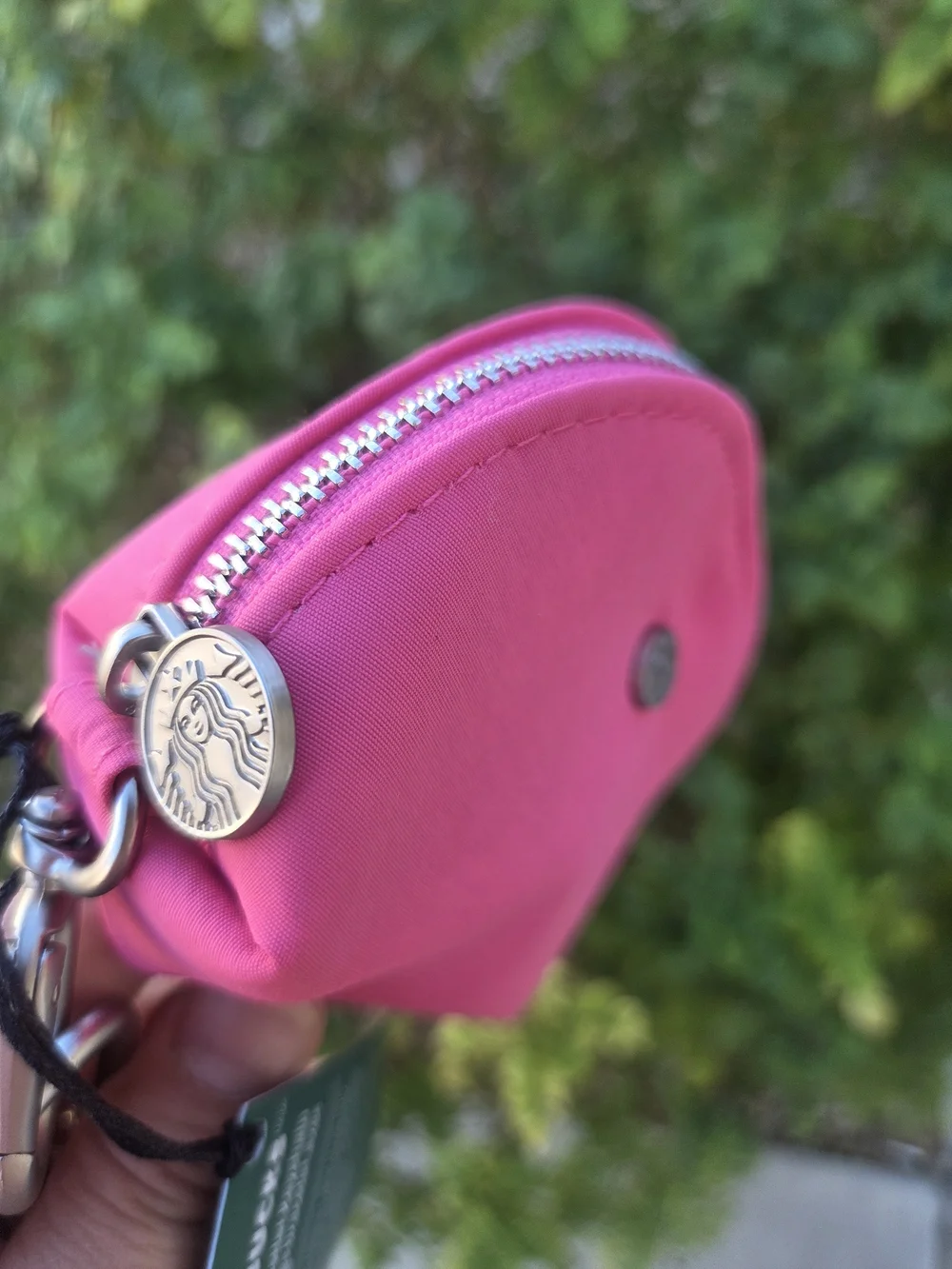 Starbucks Pink Strawberry Charm Coin Pouch Keychain